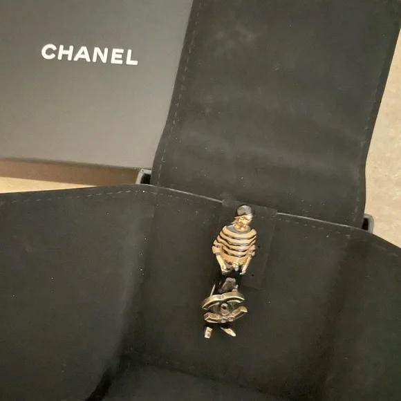 CHANEL ENAMEL COCO MADEMOISELLE 100 YEAR ANNIVERSARY PIN BROOCH